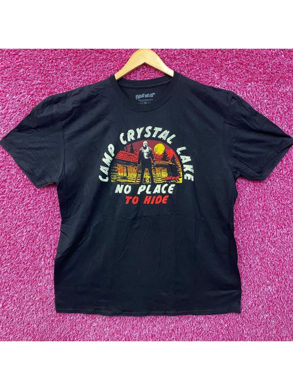 Friday The 13th Jason Camp Crystal Lake No Place To Hide T-Shirt 2XL